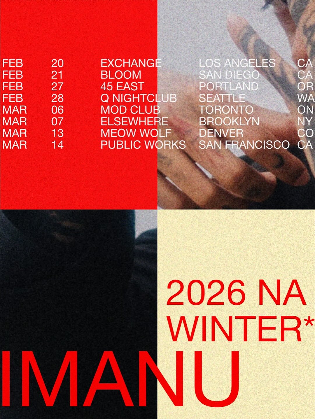 IMANU Tour Poster 2026